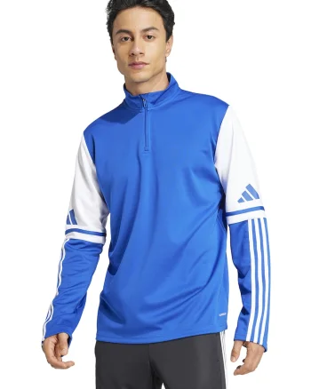 Bluza de trening cu fenta cu fermoar, pentru fotbal Squatra 25, Alb/Albastru royal