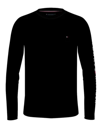 Bluza de bumbac cu logo, Negru