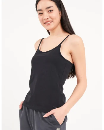 Top cu decolteu rotund, Negru