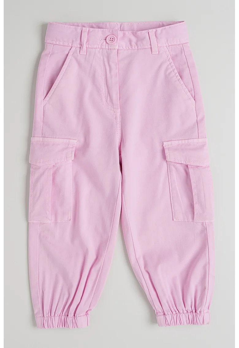 Pantaloni cargo relaxed fit, Roz pastel