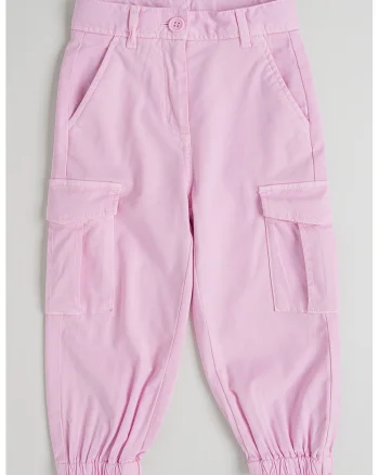 Pantaloni cargo relaxed fit, Roz pastel