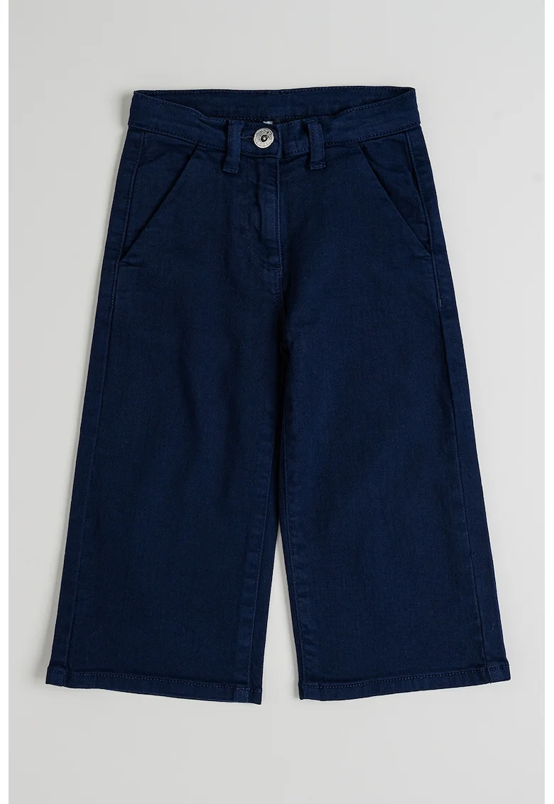Pantaloni relaxed fit cu buzunare, Alb/Bleumarin