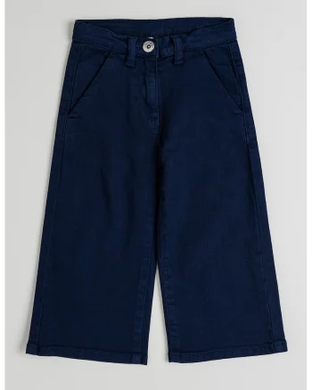 Pantaloni relaxed fit cu buzunare, Alb/Bleumarin