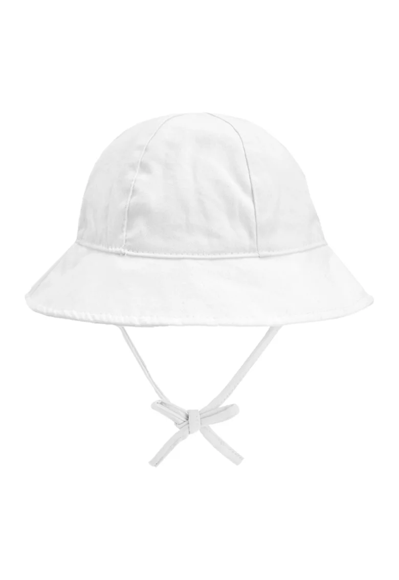 Palarie bucket de bumbac, Alb