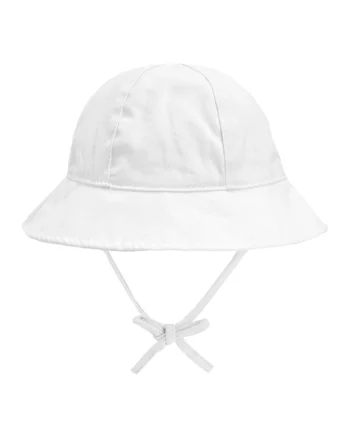 Palarie bucket de bumbac, Alb