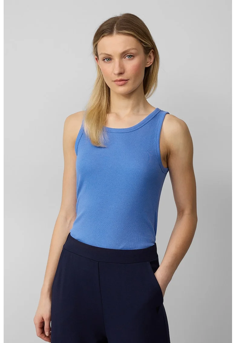 Top cu model in dungi, Albastru deschis