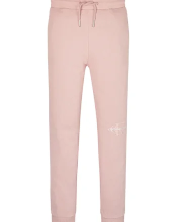 Pantaloni sport de bumbac organic cu broderie logo, Roz