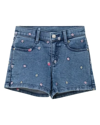 Blugi scurti de denim cu buzunare, Albastru melange