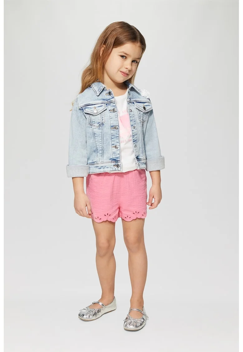 Pantaloni scurti regular fit de bumbac, Roz