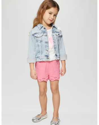 Pantaloni scurti regular fit de bumbac, Roz