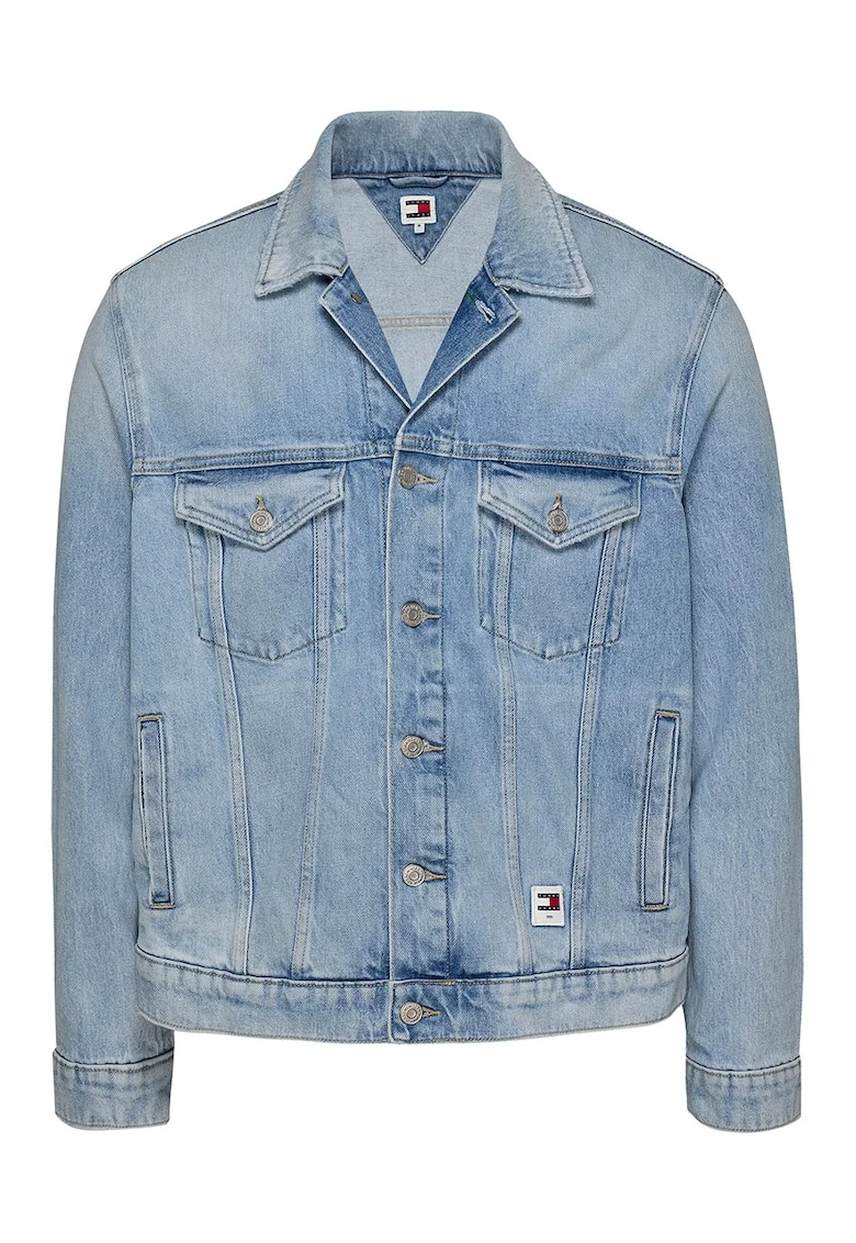 Jacheta din denim cu buzunare, Albastru deschis