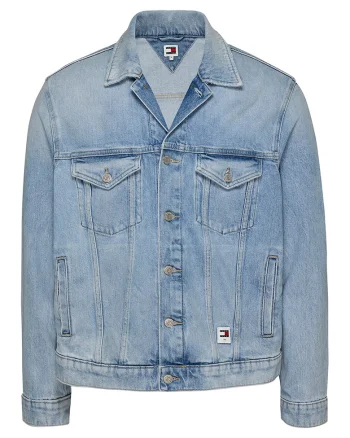 Jacheta din denim cu buzunare, Albastru deschis