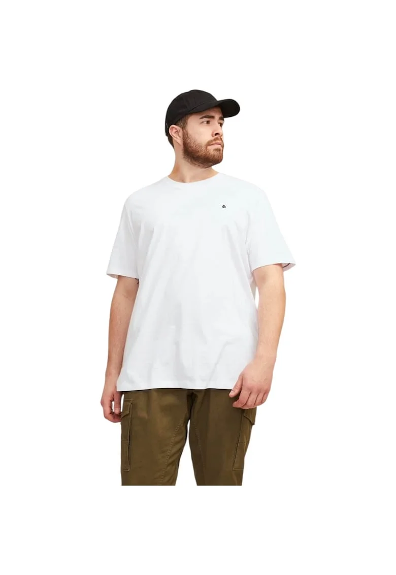 Tricou JACK &JONES Paulos Crew PLS 41584, Alb