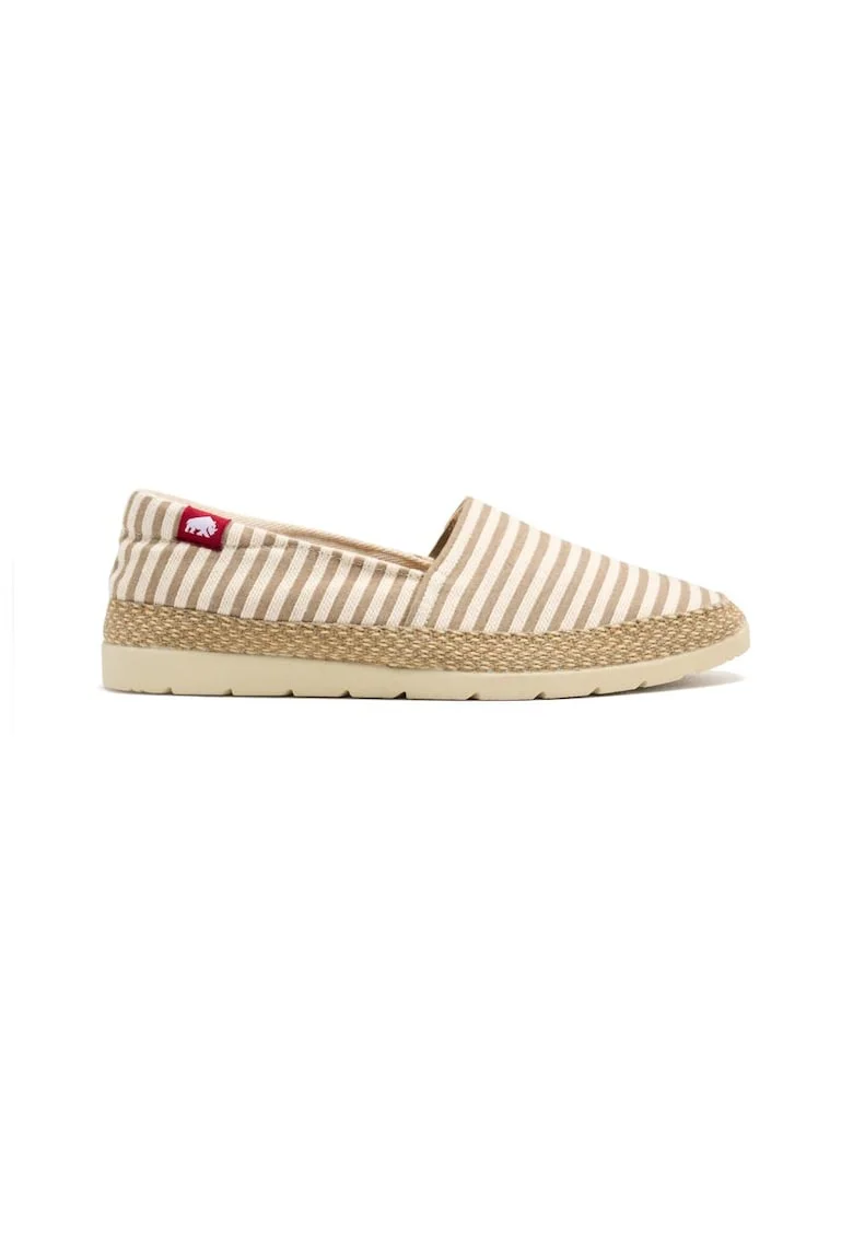 Espadrile cu model in dungi, Bej