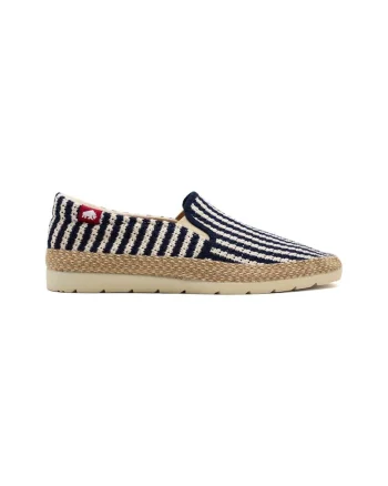 Espadrile din material textil cu model in dungi, Albastru royal/Bleumarin