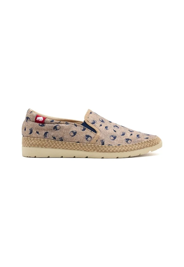 Espadrile din material textil cu model, Bej deschis