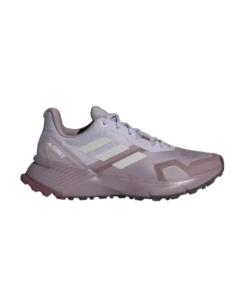 Pantofi Soulstride cu logo pentru alergare pe teren accidentat, Gri deschis/Violet prafuit