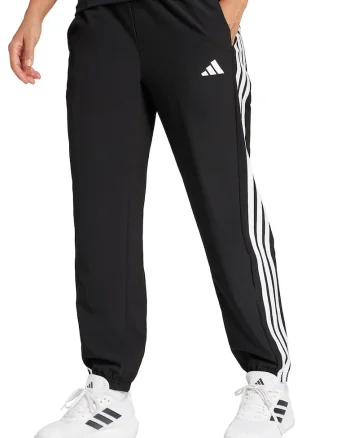 Pantaloni cu buzunare laterale, pentru fitness, Alb/Negru