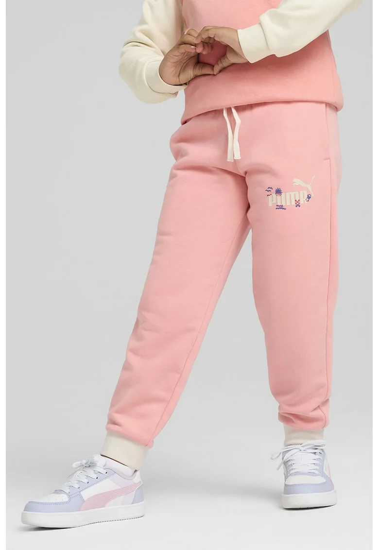 Pantaloni de trening cu buzunare laterale, Roz deschis