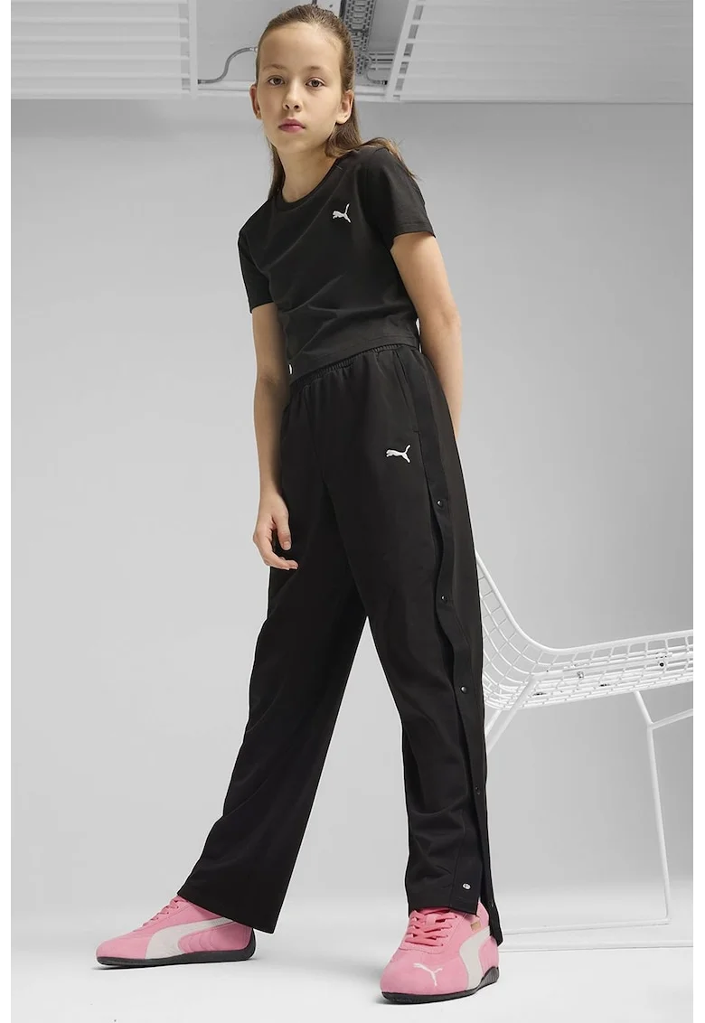 Pantaloni de trening relaxed-fit cu logo, Negru