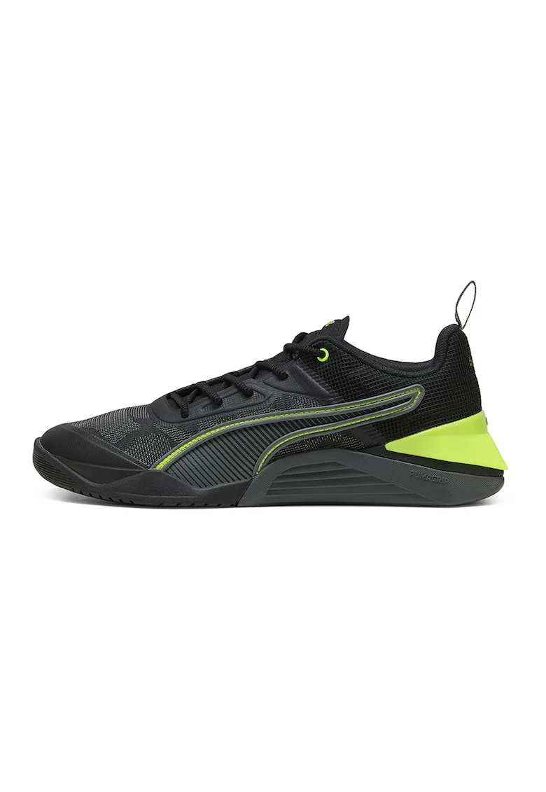 Pantofi cu detalii contrastante pentru fitness, Negru/Verde electric