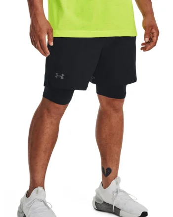 Pantaloni scurti cu model 2-in-1 pentru fitness Vanish, Negru/Gri