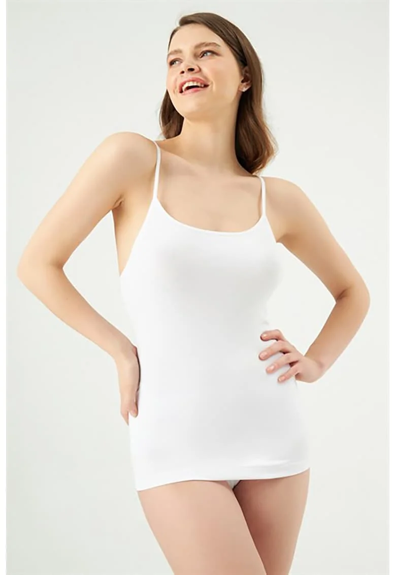 Top din amestec de bumbac, Alb