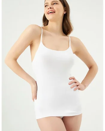 Top din amestec de bumbac, Alb