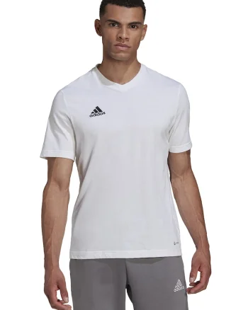 Tricou cu decolteu in V si logo pentru fotbal, Alb