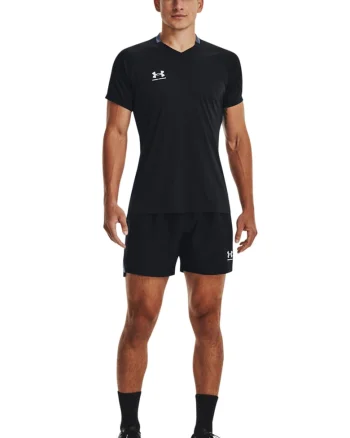 Tricou slim fit cu decolteu in V, pentru fotbal Accelerate, Negru stins