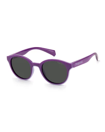 Ochelari de soare rotunzi polarizati, Violet/Gri inchis