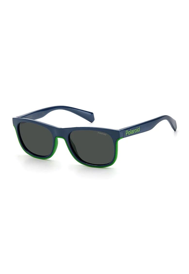 Ochelari de soare polarizati cu lentile uni, Verde electric/Gri inchis/Bleumarin