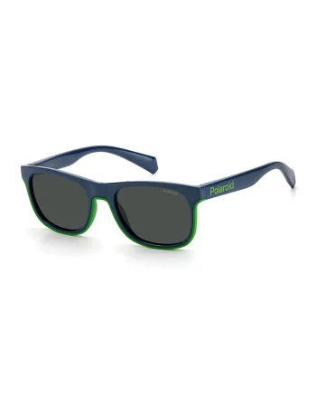 Ochelari de soare polarizati cu lentile uni, Verde electric/Gri inchis/Bleumarin