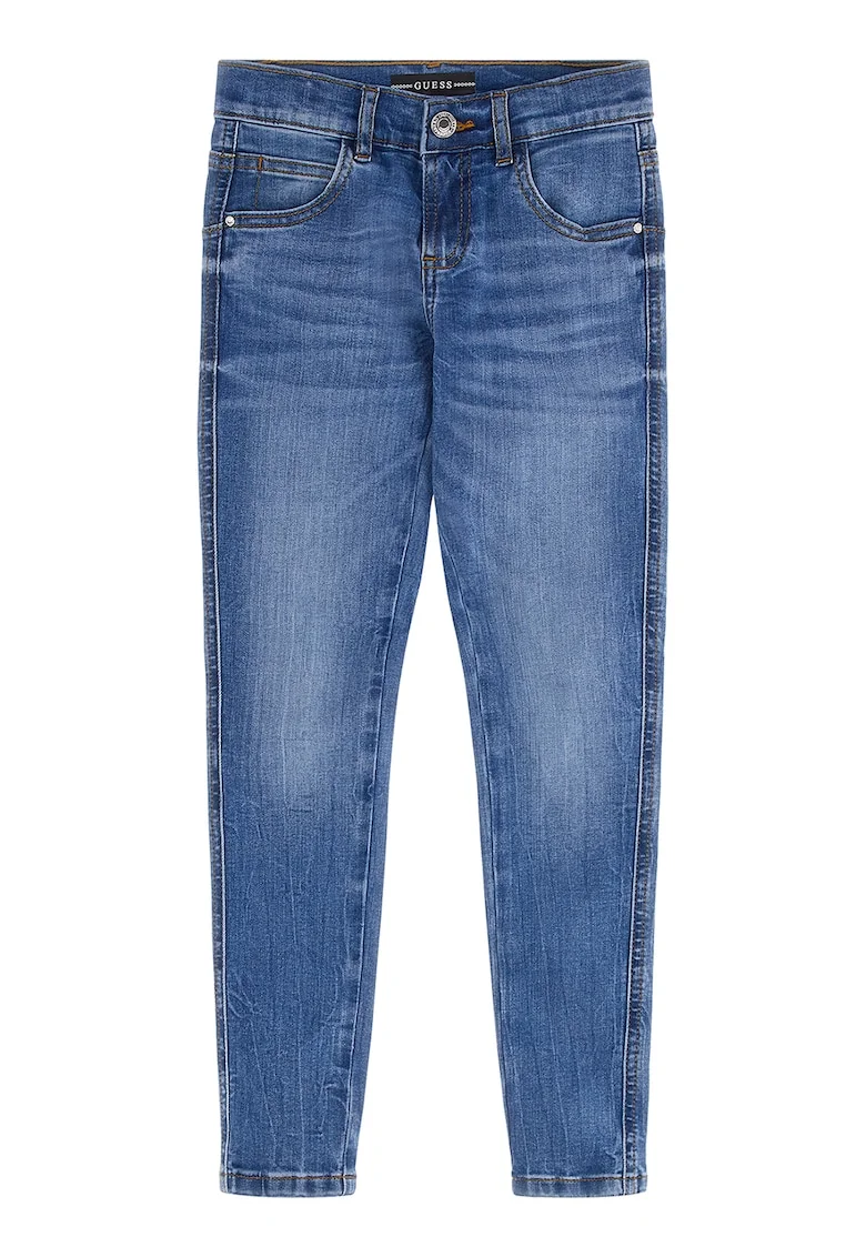 Blugi skinny cu talie joasa, Albastru pastel