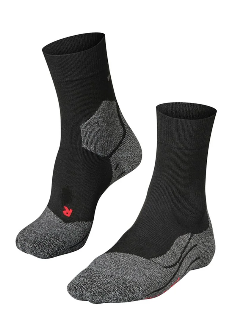 Sosete lungi pentru alergare, cu amortizare intensa RU3 Comfort, Negru/Gri