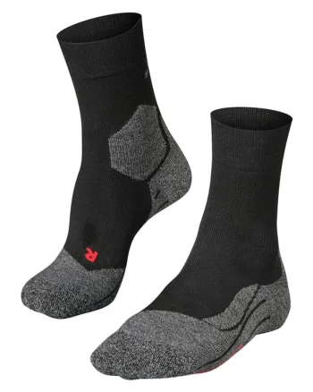 Sosete lungi pentru alergare, cu amortizare intensa RU3 Comfort, Negru/Gri