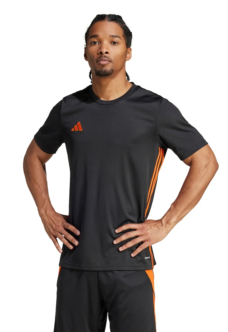 Tricou slim-fit pentru fotbal Tabela 23, Negru/Portocaliu