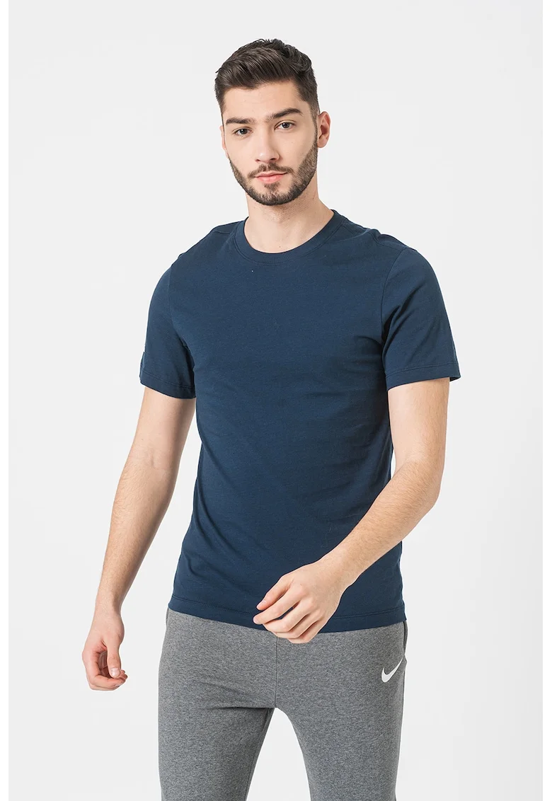 Tricou de bumbac pentru fotbal Park20, Bleumarin