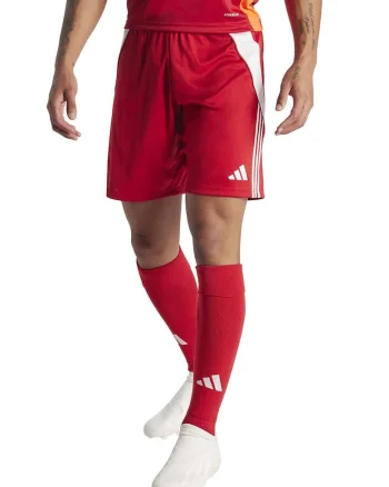 Pantaloni scurti pentru fotbal TIRO 24, Alb/Rosu vermillion