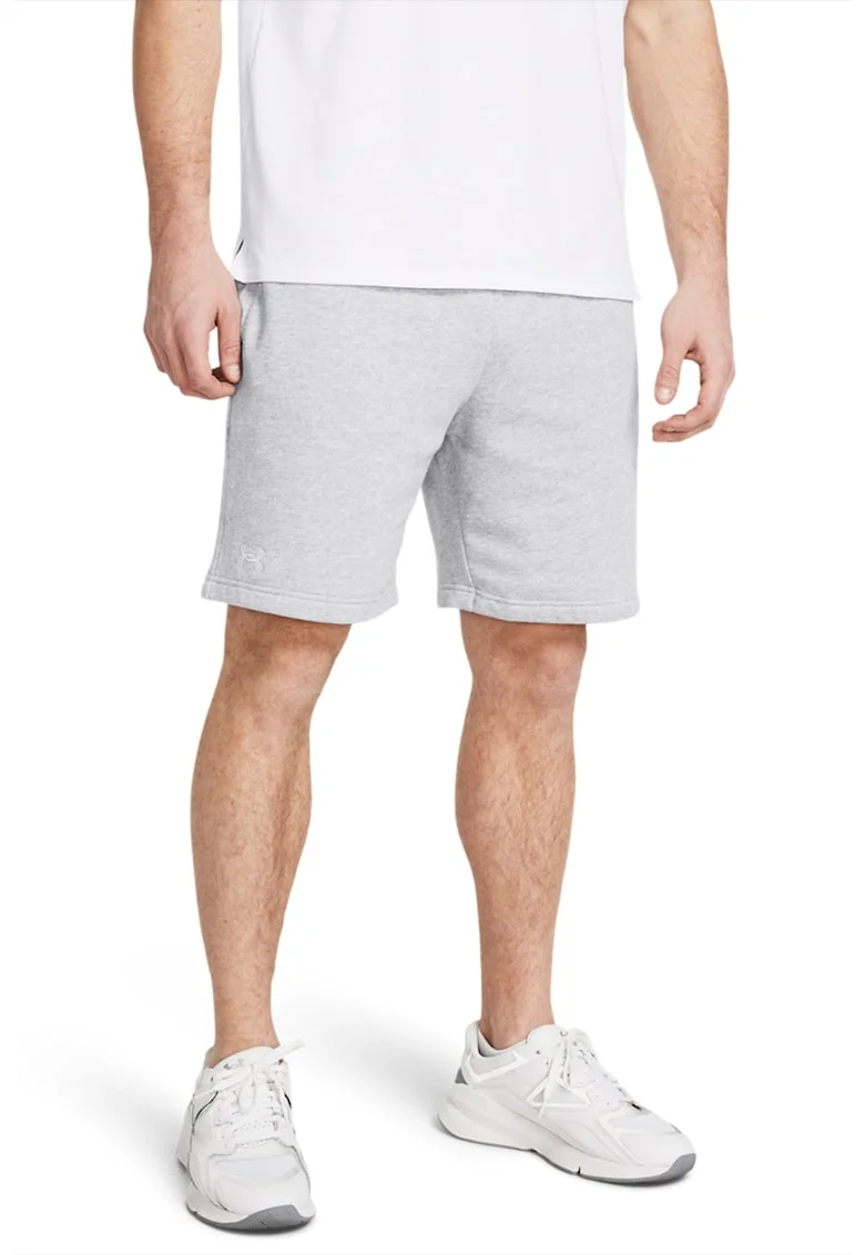 Pantaloni scurti cu logo, pentru fitness Rival, Gri deschis melange