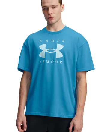 Tricou supradimensionat Heavyweight, Turcoaz/Alb murdar