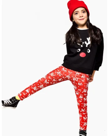 Bluza sport de bumbac cu tematica de Craciun, Negru