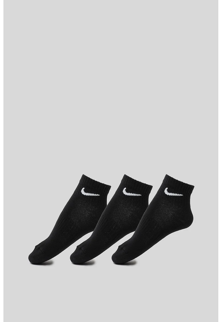 Set de sosete unisex din material usor, cu tehnologie Dri-Fit Everyday - 3 perechi, Negru