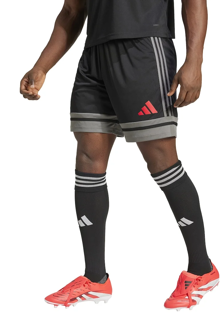 Pantaloni scurti pentru fotbal Squadra 25, Rosu/Negru/Gri