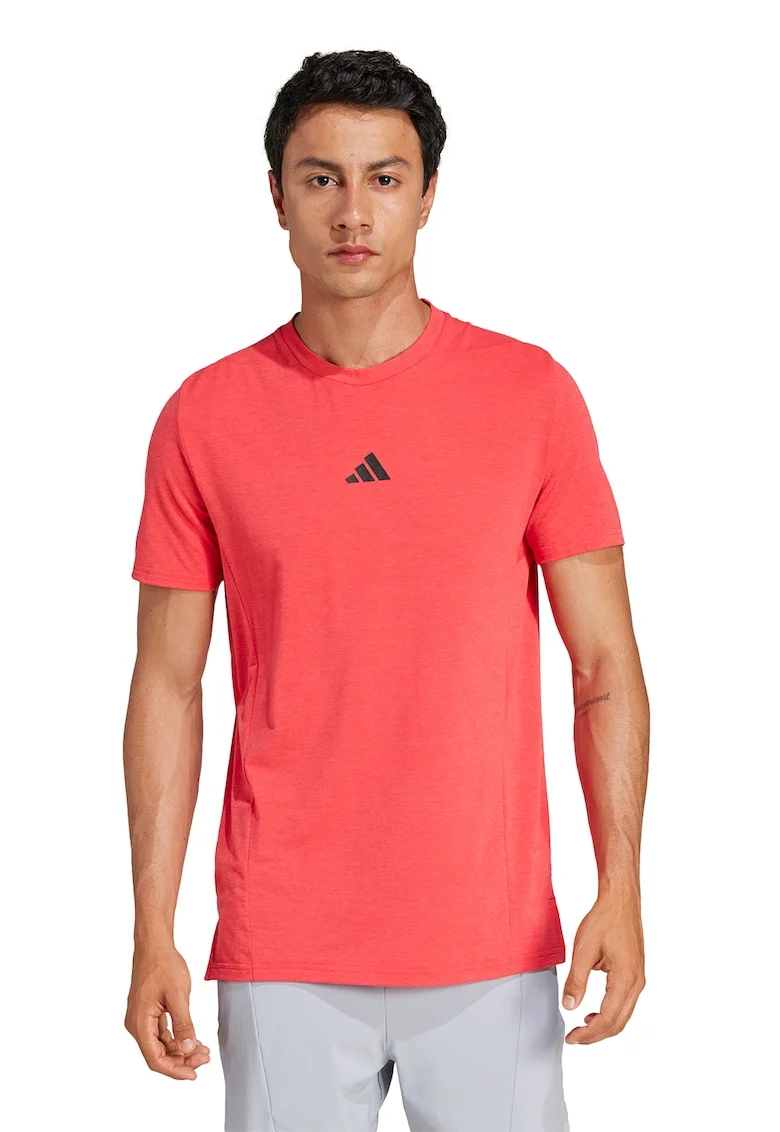 Tricou slim fit pentru fitness D4T, Coral