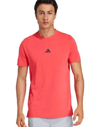 Tricou slim fit pentru fitness D4T, Coral