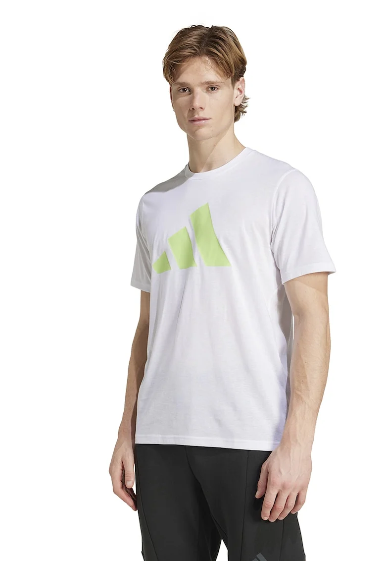 Tricou cu imprimeu grafic PWR 3, Alb/Verde deschis