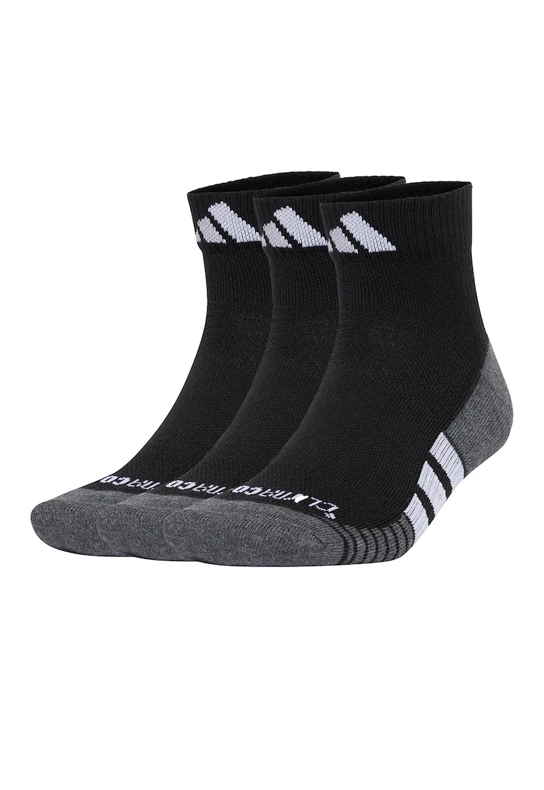 Set de sosete scurte cu logo, pentru antrenament - 3 perechi, Negru/Alb optic/Gri antracit