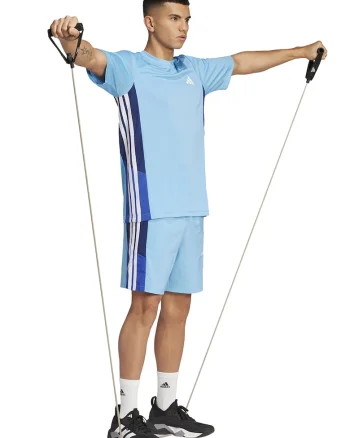 Tricou cu logo pentru antrenament Essential, Albastru deschis/Bleumarin