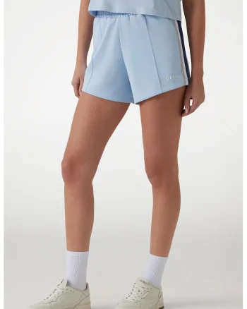 Pantaloni scurti cu talie inalta pentru fitness, Albastru deschis/Bleumarin